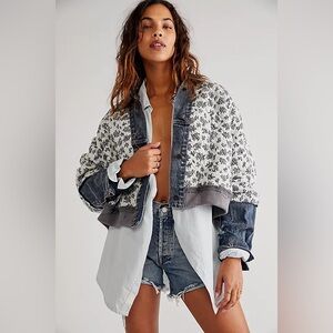 Free People Ditsy Floral Denim Jacket